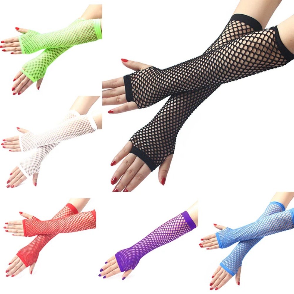 Fingerless Glove Knit - Guantes largos sin dedos de rejilla