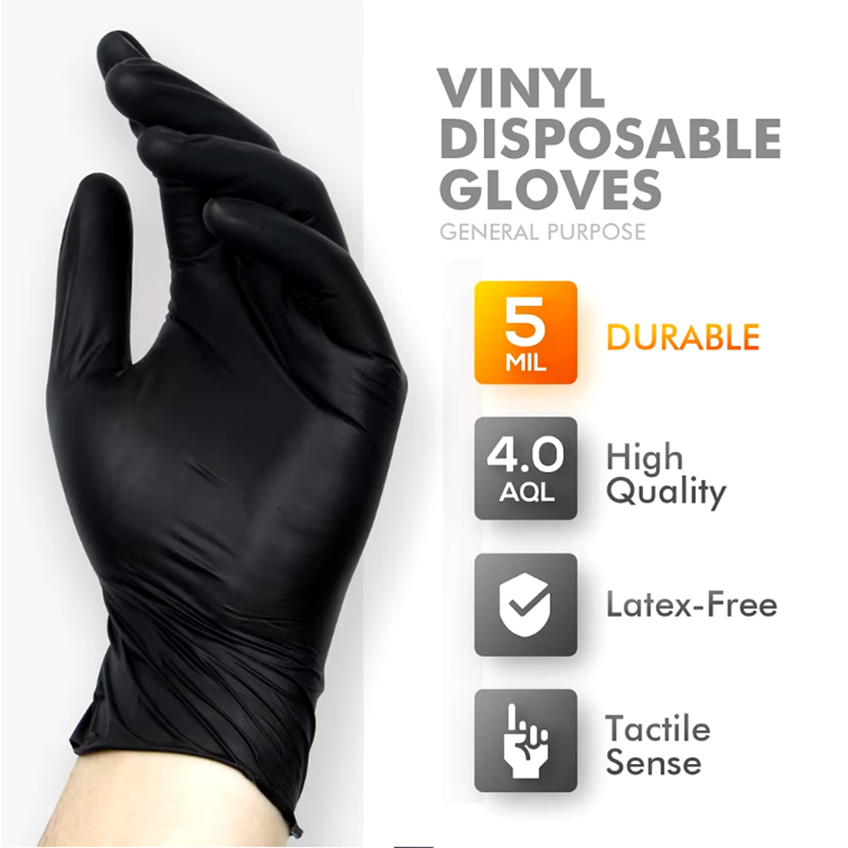 Guantes de vinilo negros de 20 - Rubber Glove Cleaning reseña y precio